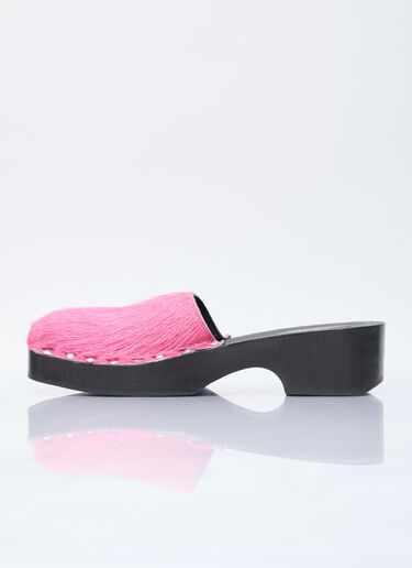 Acne Studios Hairy Wood Clogs Pink acn0254022