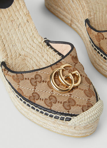 Gucci GG Supreme Espadrille Wedges Brown guc0245080
