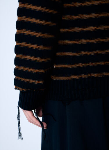 MM6 Maison Margiela ストライプディストレスセーター ブラック mmm0159005
