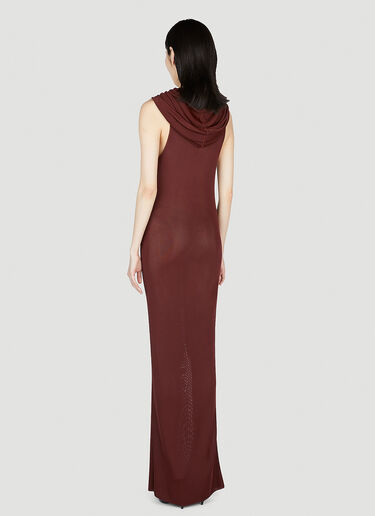 Saint Laurent Hooded Dress Burgundy sla0252027