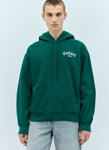 Carhartt WIP Hooded Onyx Script Sweatshirt Green wip0155014