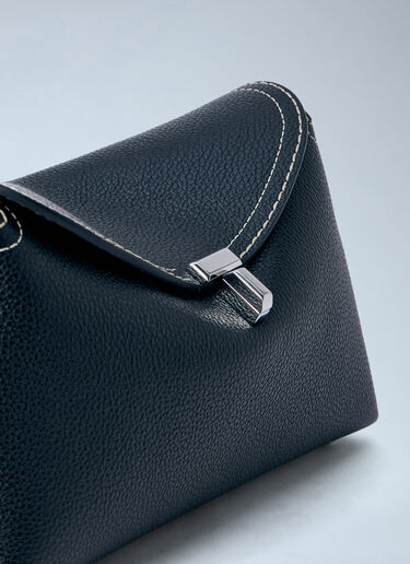 TOTEME T-Lock Grained-Leather Clutch Bag Black tot0264036