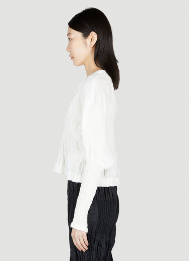 Issey Miyake Wrinkled Blocks Cardigan White ism0253002