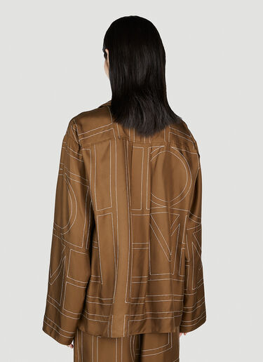 TOTEME Monogram Silk Pyjama Top Brown tot0253027