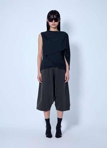 Entire Studios Lycra Side Drape Top Black ent0266030