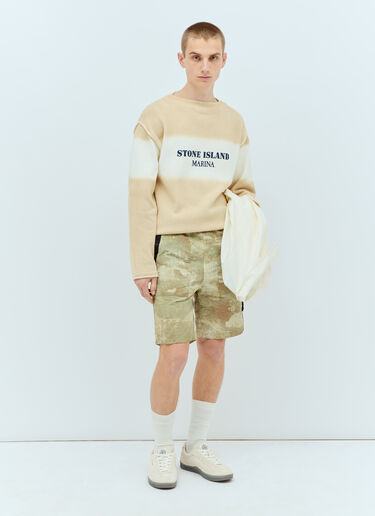Stone Island Camo Drawstring Shorts Green sto0156053