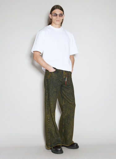 Marni Marble-Dyed Flared Jeans Green mni0155009