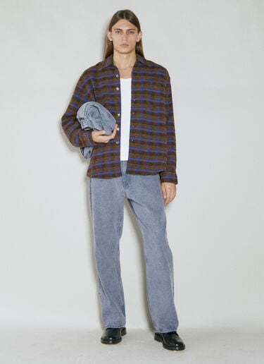 Our Legacy Above Check Bouclé Shirt Brown our0154001