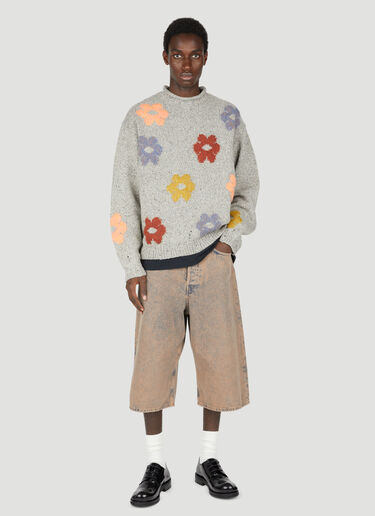 Acne Studios Floral Jacquard Sweater Grey acn0154001