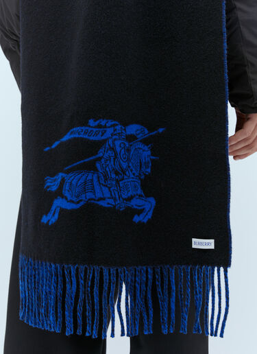 Burberry Logo Jacquard Cashmere Scarf Blue bur0154030