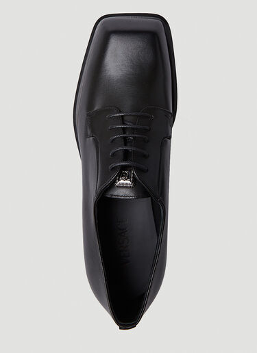 Versace Square Toe Derby Shoes Black ver0151031