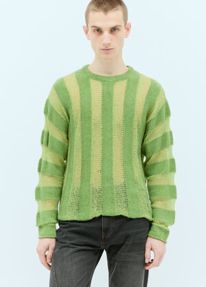 Brain Dead Fuzzy Threadbare Sweater Green bra0156016