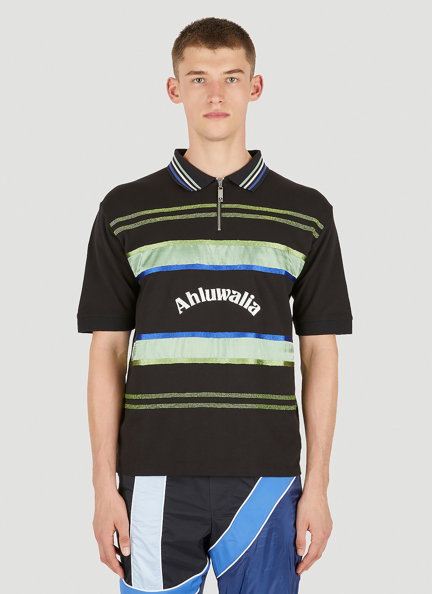 Ahluwalia Studio Buke Short Sleeve Polo Shirt In Black