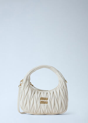 Miu Miu Small Wander Matelassé Hobo Bag White miu0266029