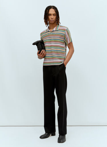 Maison Margiela Stripe Knit Polo Shirt Multicolour mla0155004