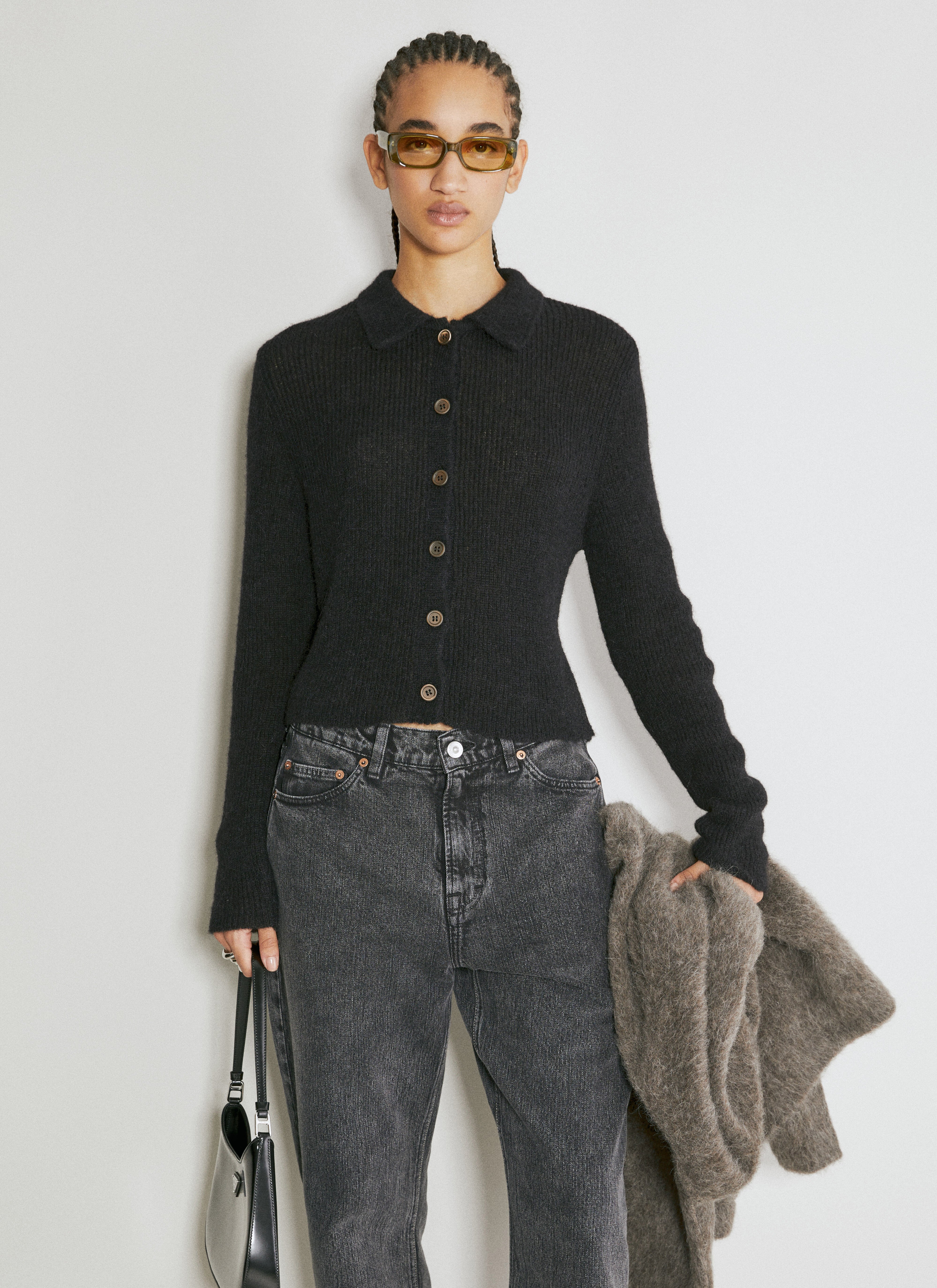 誠実 Our LN-CC® | Damen für Black in Cardigan Knit Mazzy Legacy トップス