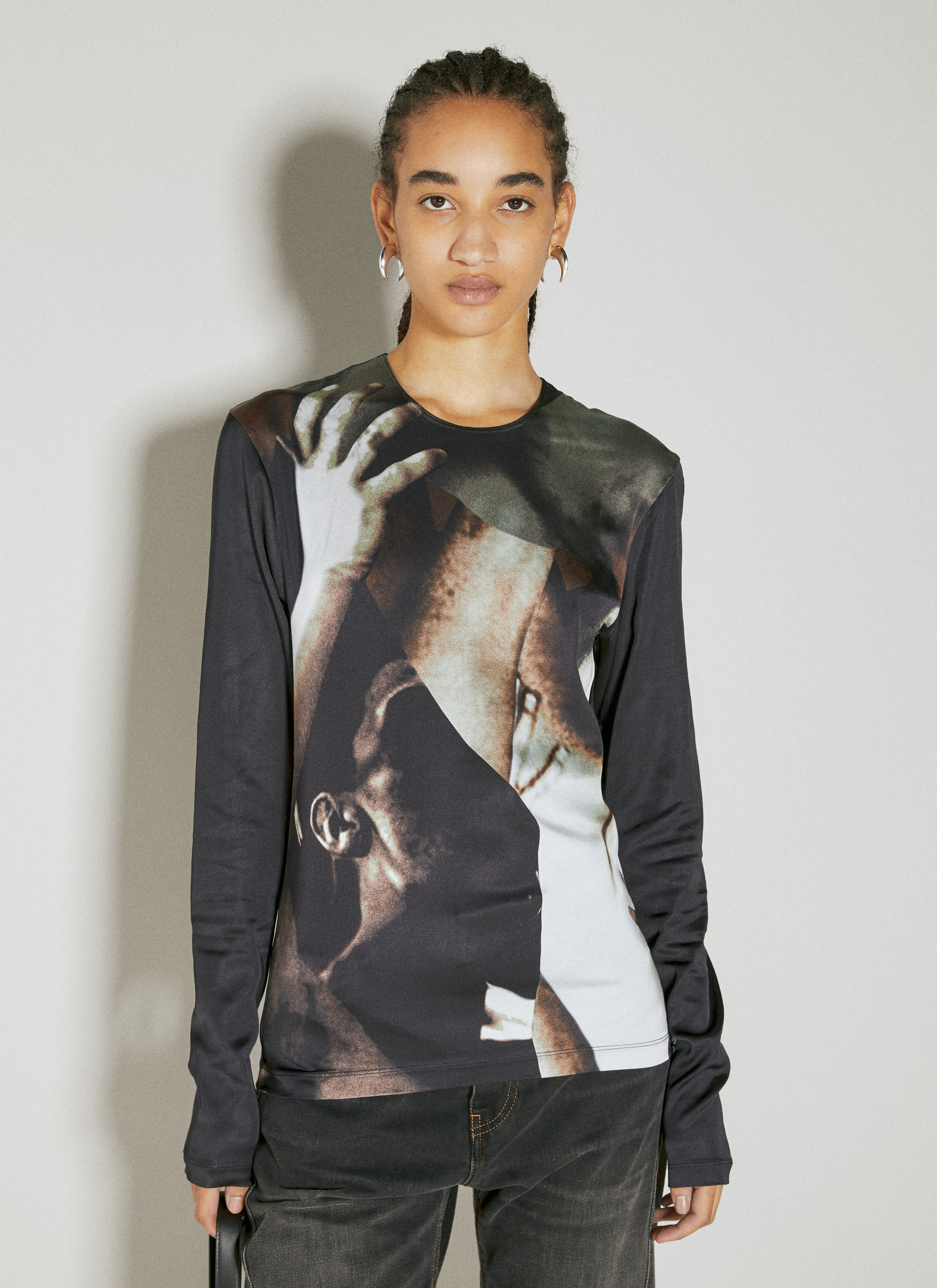 Y/Project Body Collage Long Sleeve T-Shirt en Black pour