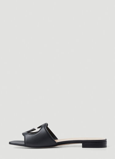 Gucci Interlocking G Cut-Out Sandals Black guc0250113