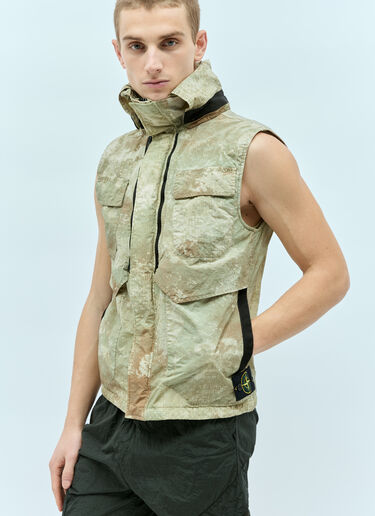 Stone Island Dissolving Grid Camo Vest Green sto0156013