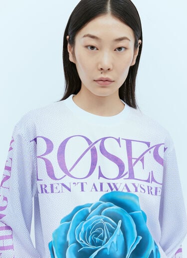 Burberry Rose Print Long Sleeve T-Shirt Blue bur0254022