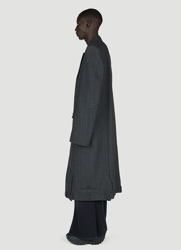 Balenciaga Deconstructed Check Coat Grey bal0154001