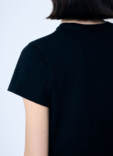 Alexander Wang Distressed Logo Shrunken T-Shirt Black awg0259004