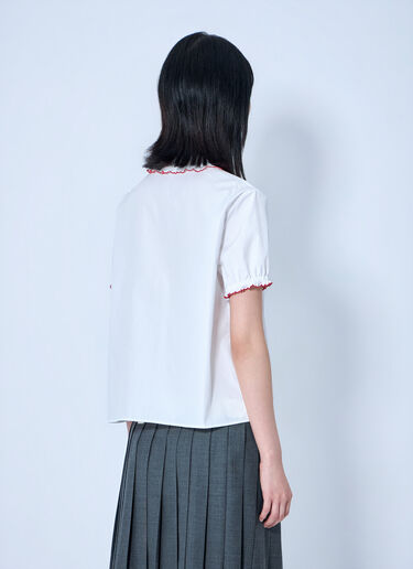 LN-CC® - Miu Miu: Embroidered Poplin Shirt - White Miu Miu Embroidered Poplin Shirt White miu0265004