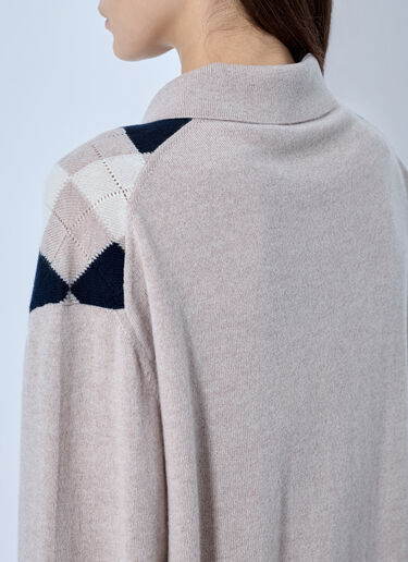 LN-CC® - Miu Miu: Cashmere Polo Sweater - Beige Miu Miu Cashmere Polo Sweater Beige miu0266021