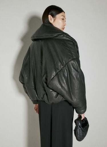 Cropped Leather Padded Jacket Saint Laurent Cropped Leather Padded Jacket Black sla0253016