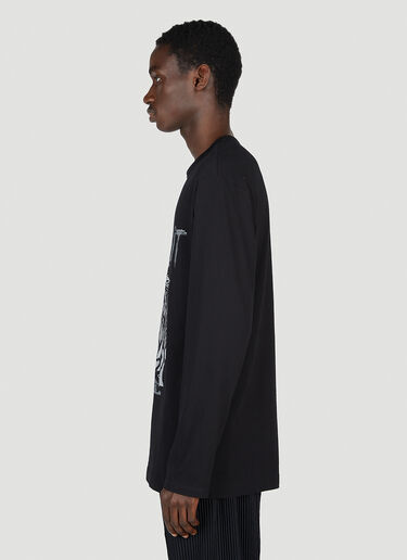 Graphic Print Long Sleeve T-Shirt Yohji Yamamoto Graphic Print Long Sleeve T-Shirt Black yoy0152014