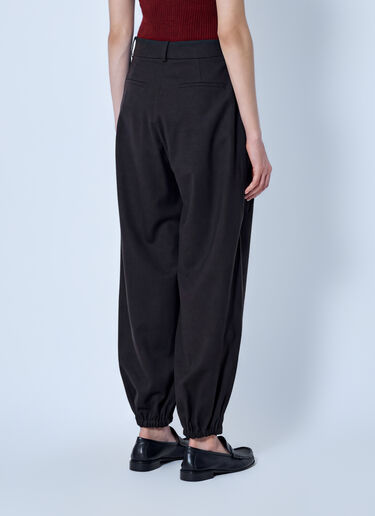 LN-CC® - Max Mara: Pleated Elasticated Ankle Trousers - Dark Brown Max Mara Pleated Elasticated Ankle Trousers Dark Brown max0266034