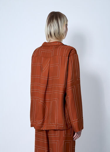 TOTEME Monogram Silk Shirt Orange tot0261020