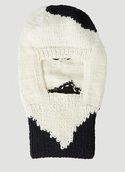 Dion Lee Hand Knitted Cow Balaclava Black dle0349002
