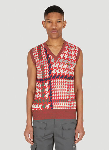 Vivienne Westwood David Houndstooth Vest Red vvw0147009
