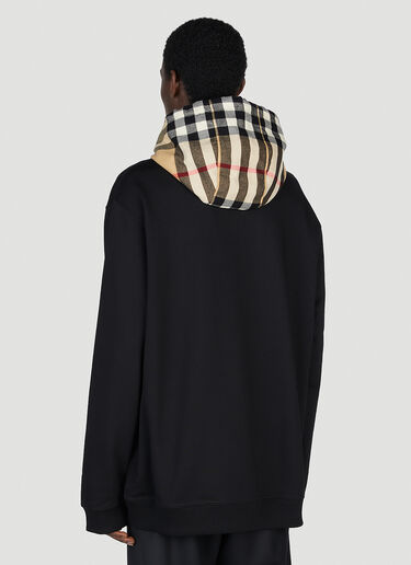 Burberry Check Hooded Sweatshirt Black bur0153014