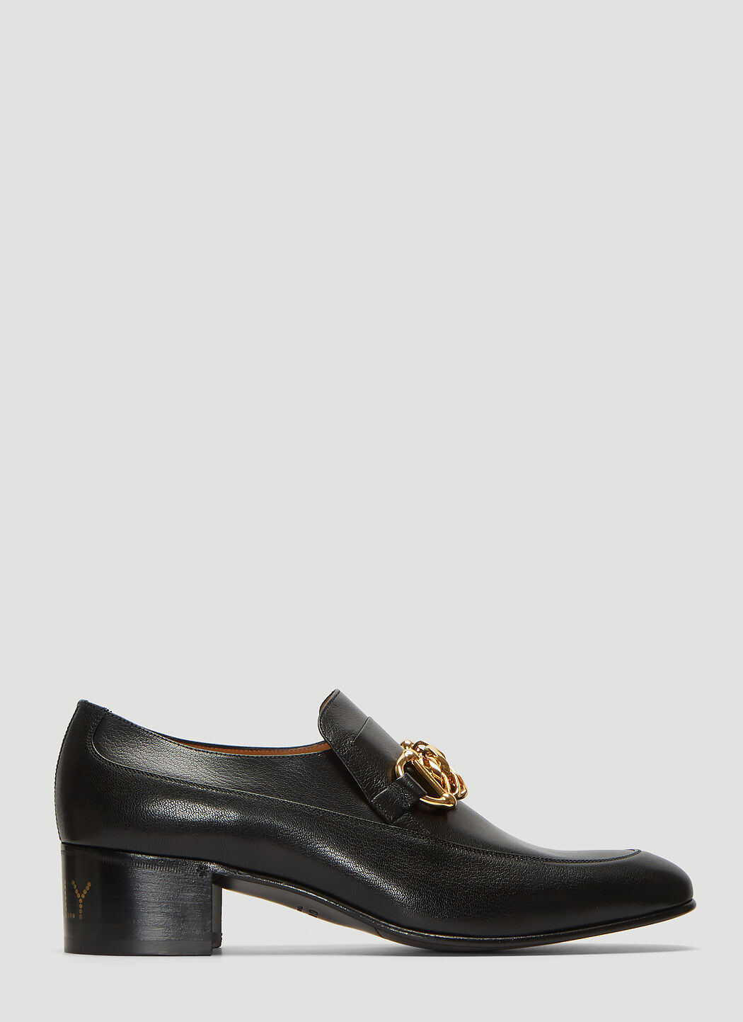 Gucci Ice Lolly Leather Chain Loafers in Black LN CC