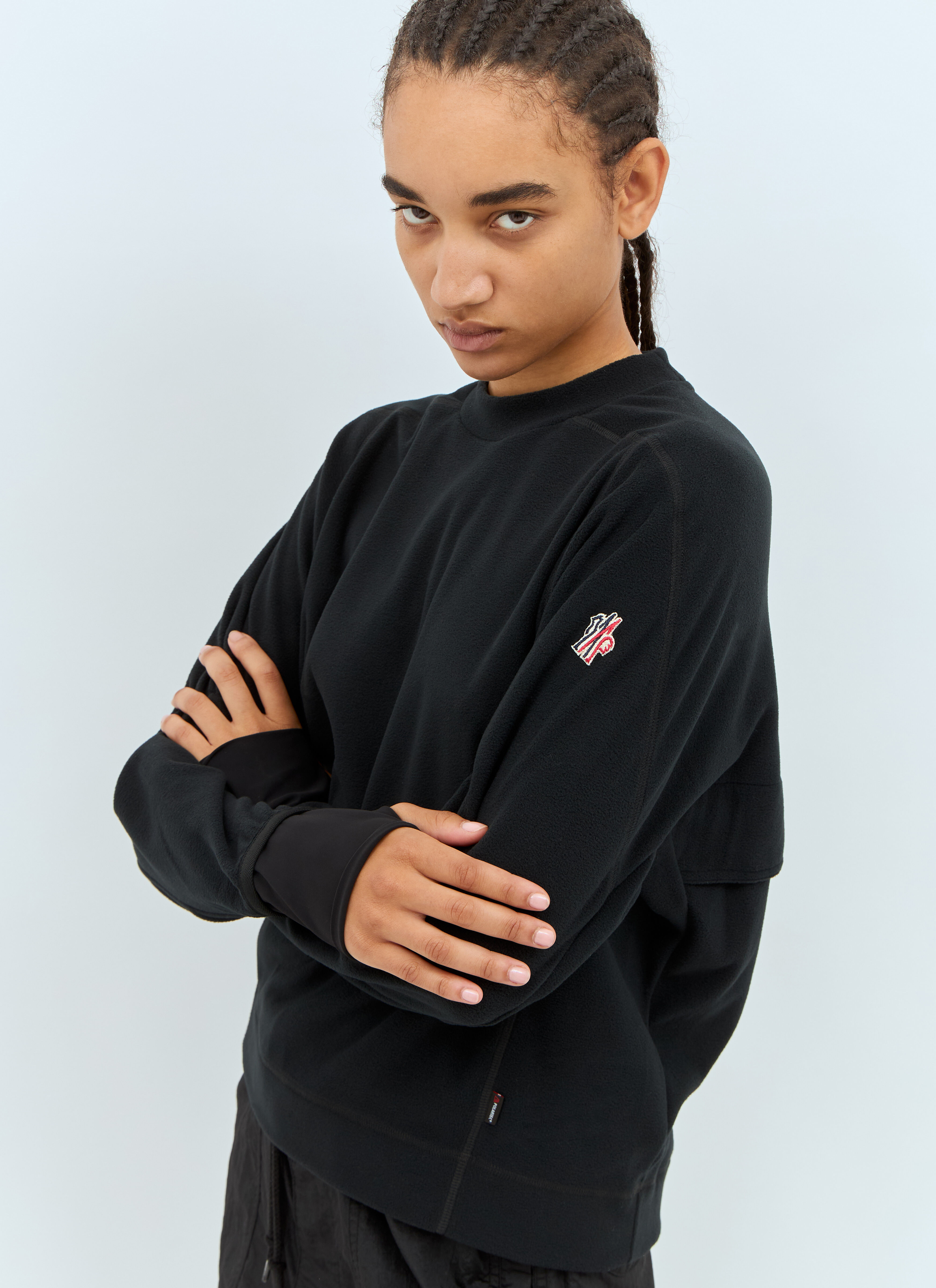 Moncler Grenoble Women s Fleece Sweatshirt in Black LN CC