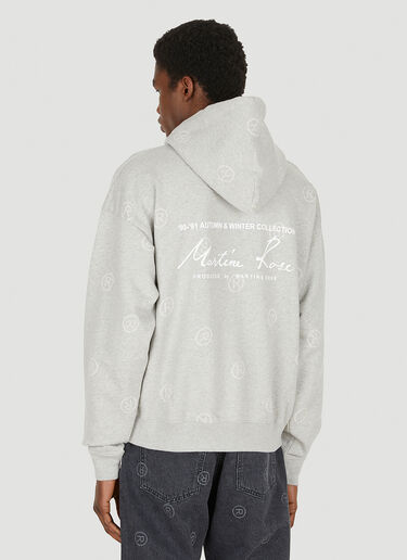 Martine Rose Monogram Print Hooded Sweatshirt Grey mtr0147017
