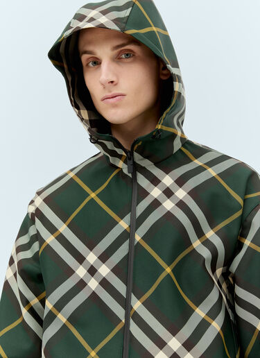 Burberry Hooded Check Jacket Green bur0155030