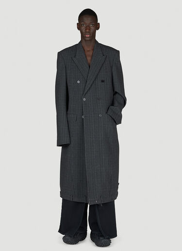 Balenciaga Deconstructed Check Coat Grey bal0154001