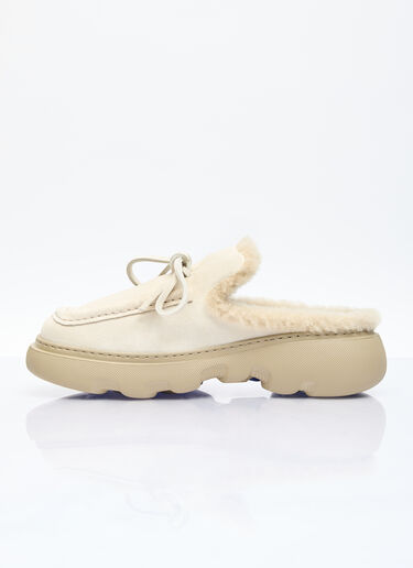Burberry Suede And Shearling Stony Mules Beige bur0255057