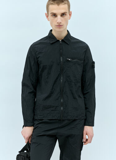 Stone Island 徽标贴饰衬衫外套 黑色 sto0156050