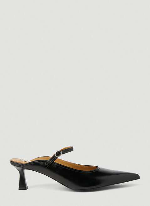 Reike Nen Pointed Mary Jane Kitten Heel Mules Black rkn0247007