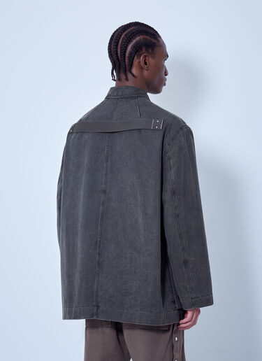 Rick Owens Collared Canvas Mac Jacket Grey ric0166004