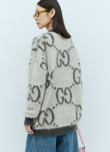 Gucci Reversible GG Mohair-Blend Cardigan Grey guc0255021