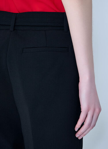 GANNI Bonded Crepe Belted Pants Black gan0263015