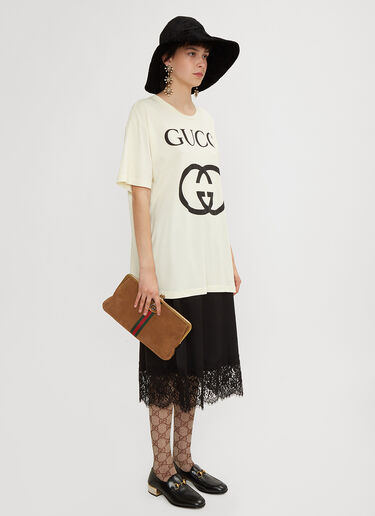 Gucci GG Logo T-Shirt Cream guc0234033