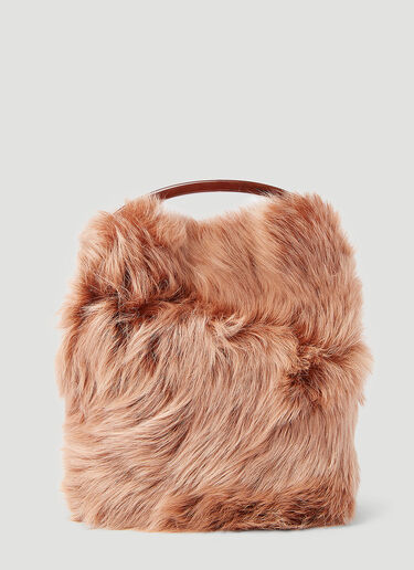 Dries Van Noten 포니 헤어 핸드백 브라운 dvn0253003