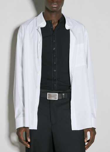 Dolce & Gabbana 徽标铭牌皮革腰带 黑色 dol0153012