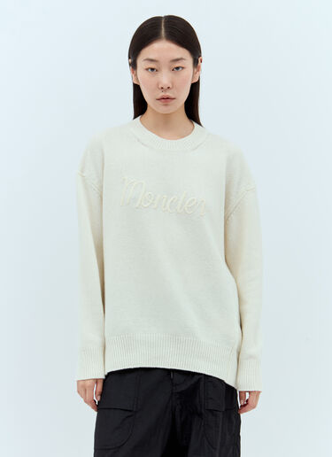 Moncler 로고 자수 스웨터  화이트 mon0257053